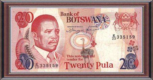 Notaphily 1: Botswana: RB26. 20 Pula Pick# 13a (1992) - VF