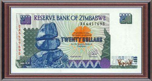 Notaphily 8: Zimbabwe (ZW22): Type 2 bank notes  Z$20 - Unc