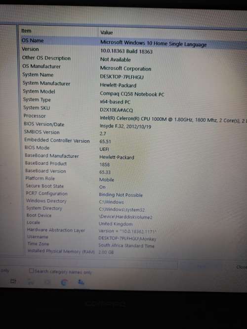 Laptop Compaq cq58