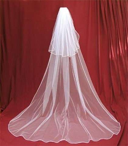 Two Tier Ivory Cathedral Veil
