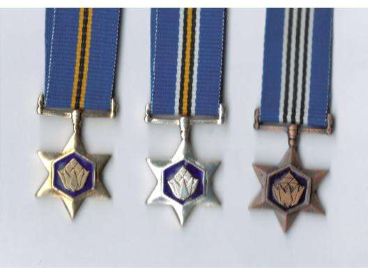 SANDF Gold : Silver : Bronze Protea Miniature Medals