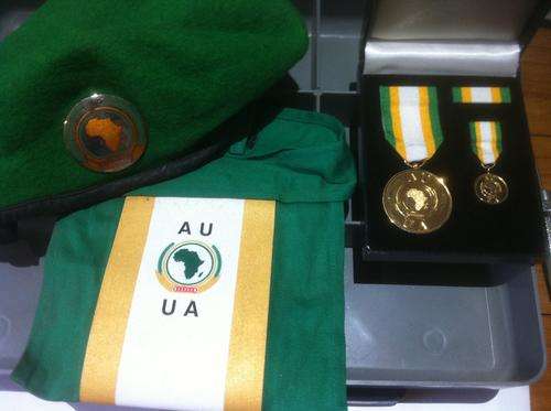 AU (African Union) Medal set - in original box & including Breret, AU Badge & AU Cravat