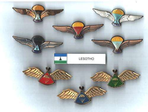 Lesotho Mixed Para Wing Collection - all bottom 3 rare wings are numbered - all pins intact