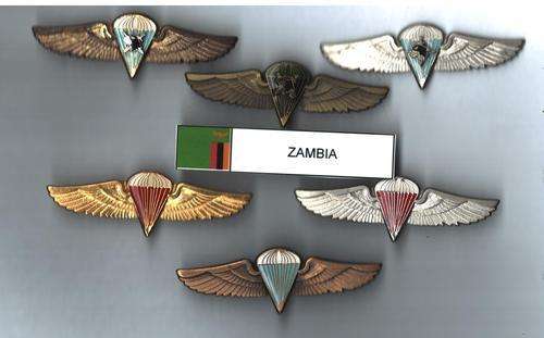 Zambian Para Wing Collection - assorted qualification wings - all pins intact