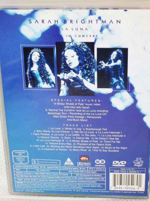 SARAH BRIGHTMAN - LA LUNA - LIVE IN CONCERT DVD