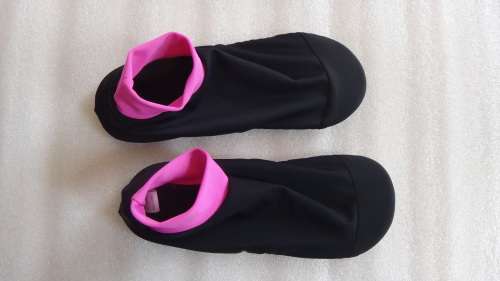 Adult Pink & Black Aqua/Airline Socks/ Swim Sox (Size 3-4)