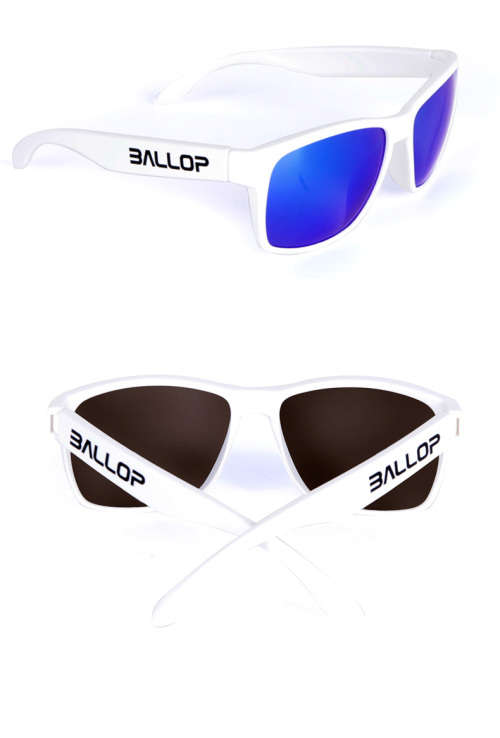 *In Stock* Ballop Blue Mirror, White Framed PC Lens Sunglasses Imported- made in Korea