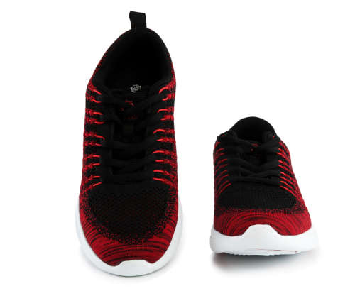 Mix Red and Black Ballop knit Sneakers for Men and Woman