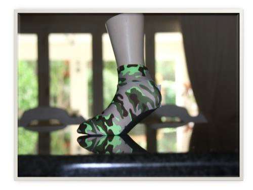 Kids Camo Pattern Aqua /Airline Socks/ Swim Sox /Beach Socks (Size  S)