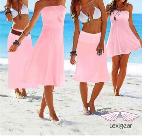 4 Way Beach Dress | Skirt Size S/M baby Pink (Fits Size 8-10)