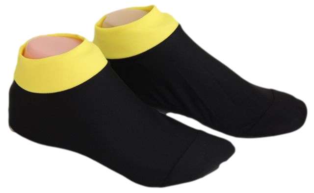 Adult Neon Yellow & Black Aqua/Airline Socks/ Swim Sox (Size 5-6)