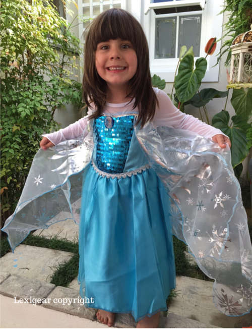 Elsa Frozen Dress Imported . Size 5-6 years In Stock!! Includes Elsa Cameo Badge.