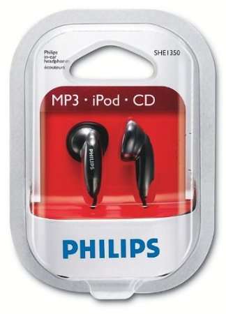 Philips Earphone SHE1350 Bass Vents For MP3 IPOD, CD with 3.5mm L-Connector
