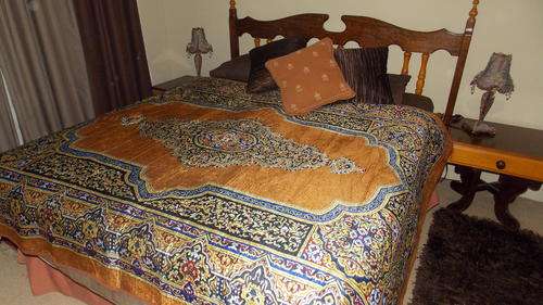 Exquisite Vintage velvety Persian print throw or cover - superb