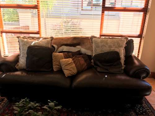 Coricraft leather couch - large three seater