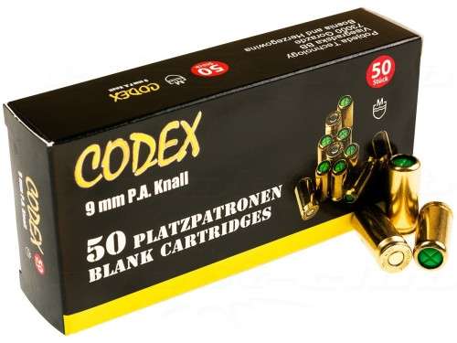 BLANK GUN AMMO (BOX OF 50 BLANKS) 9mm PAK Rounds - Blank Ammunition (Box Of 50 Rounds) 9mm PAK Round