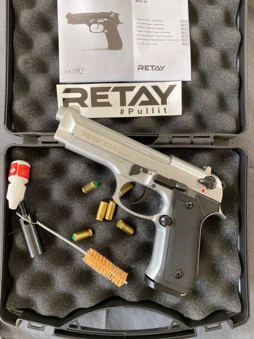 Retay Mod92 9mm Blank and Pepper Rounds Gun +10 Blanks