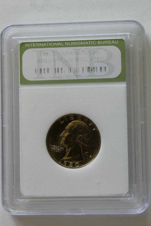 1980 D Washington 25C. Brilliant Uncirculated. Crazy R1 start