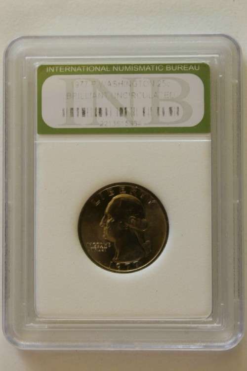 1977 P Washington 25C. Brilliant Uncirculated. Crazy R1 start