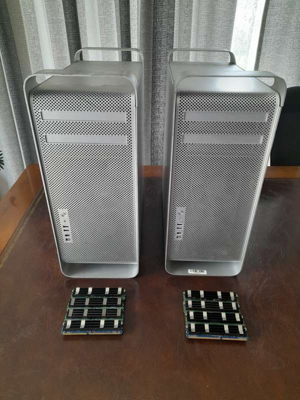Mac Pro (Ram: 8gb +/- (include 4 extra ram modules free) CPU: 3.0QX XEON, GPU: ATI RADEON X1900 XT)