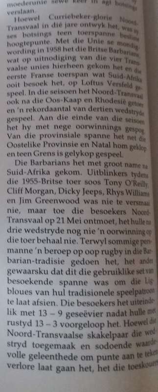 Books: Afrikaans: Noord-Transvaal Rugby (50 Jaar se geskiedenis Rugby Unie)