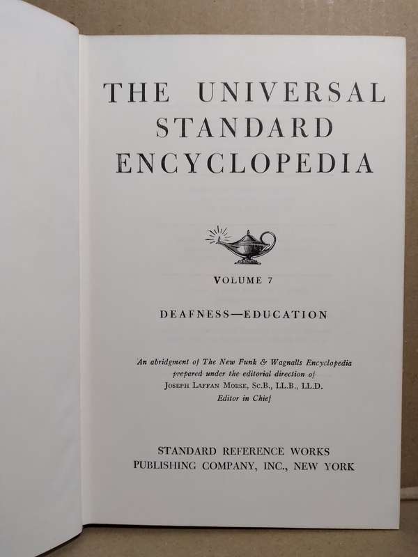 Universal Standard Encyclopedia Vol.7 (Deafness Education) - Josef Leffan Morse (Medium Hardcover)