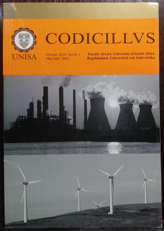 Codicillvs Vol.XLIV No/Nr 1 May 2003 - Unisa (Medium Paperback)
