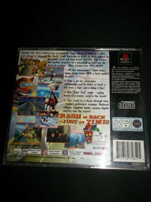***PS1/PSX*** CRASH BANDICOOT 3: WARPED + ORIGINAL MANUAL and JEWEL CASE