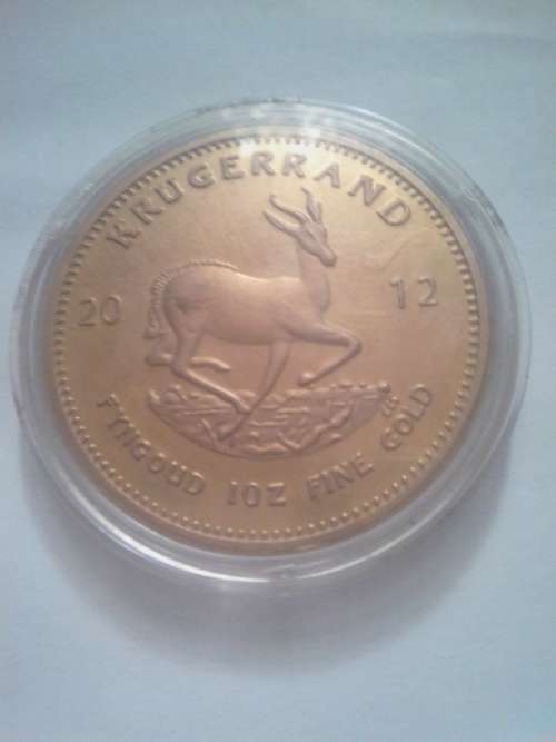 *** 1oz 2012 KRUGERRAND MEDALLION *** REPLICA w/ COPY STAMP ~ NICE FOR DISPLAY  ***