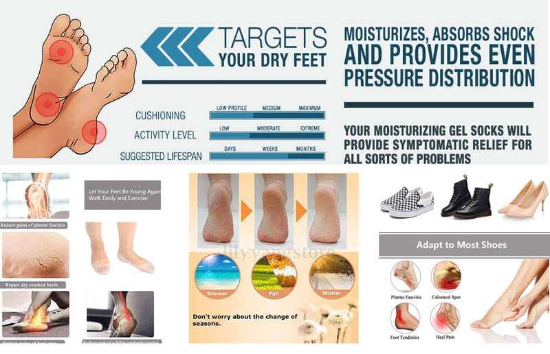 Two Pairs Of Silicone Feet Moisturizing Socks-Care Foot Socks
