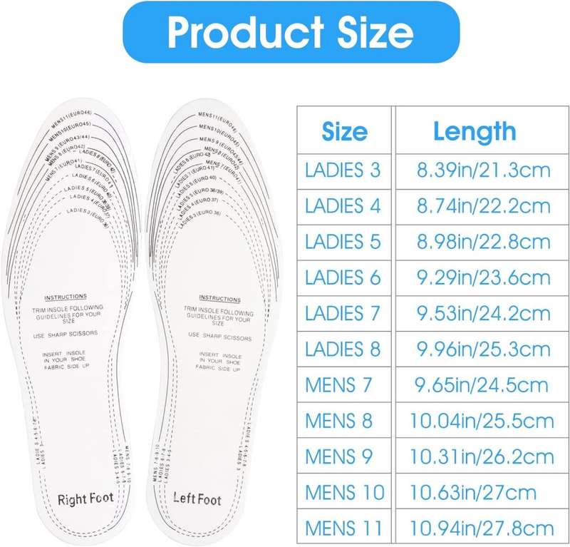 Two Pairs of Memory Foam Insoles