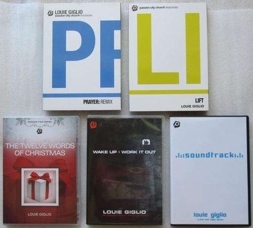Louie Giglio Passion Dvds - Prayer, Lift, Soundtrack, Wake up and Christmas