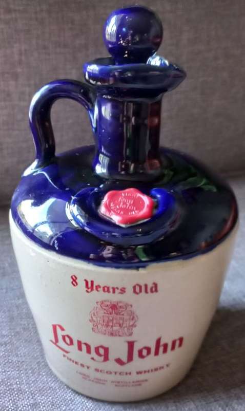 Long John Whiskey crock jug or stoneware bottel