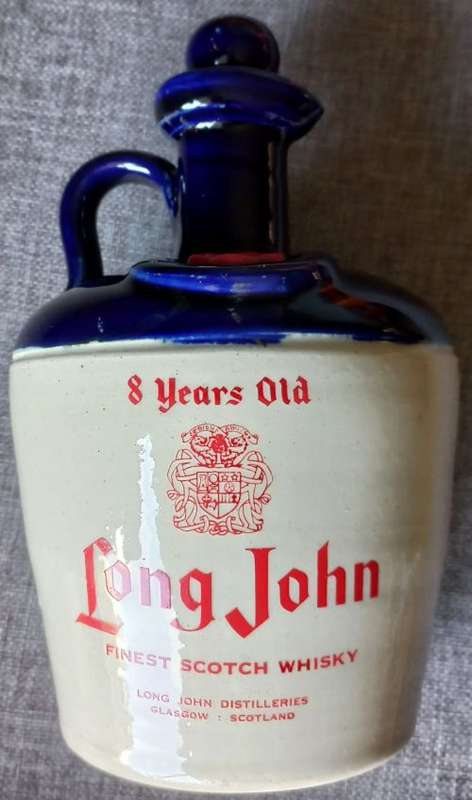 Long John Whiskey crock jug or stoneware bottel
