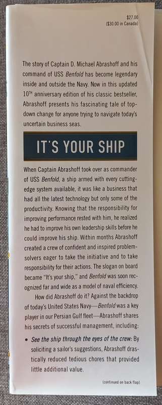 It`s your ship - Captain D. Michael Abrashoff Management techniques