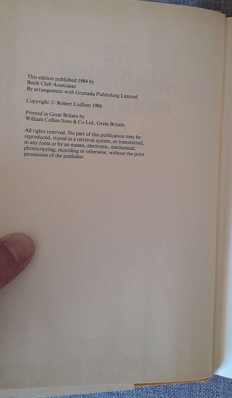The Aquitaine Progression - Robert Ludlum Hardcover 1984 UK First edition