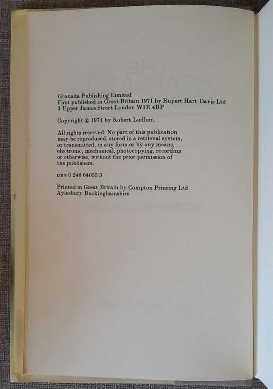 The Scarlatti Inheritance - Robert Ludlum - 1971 UK first edition Hardcover