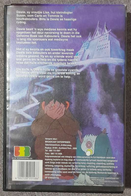 Dawie die Kabouter VHS video tape