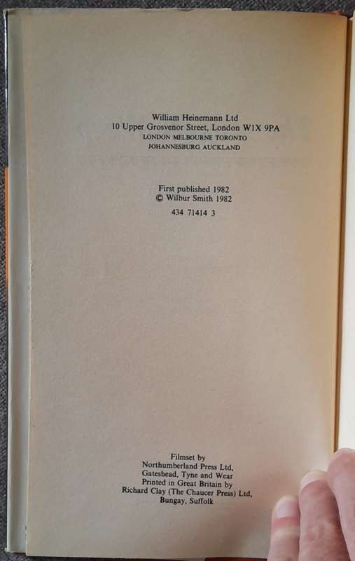 The Angels Weep - Wilbur Smith 1982 Heinemann First Edition in Excellent condition