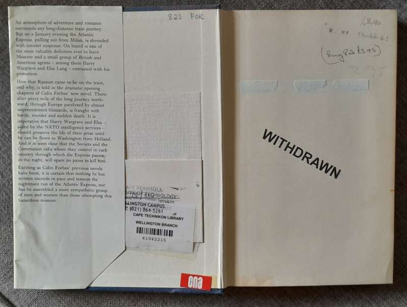 Avalanche Express - Colin Forbes 1977 Collins First Edition Hardcover