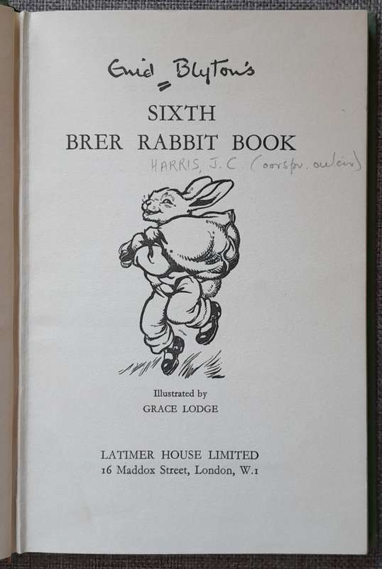 Sixth Brer Rabbit Book - Enid Blyton 1955 First Edition hardcover