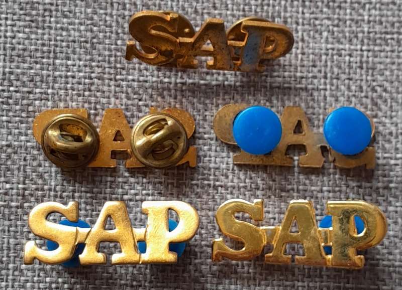 Vintage South Africa Police Brass Shoulder Title Pins - 5 of them