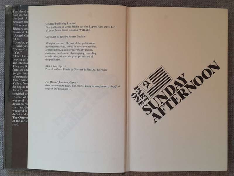 The Osterman Weekend - Robert Ludlum (1972 edition Hardcover)