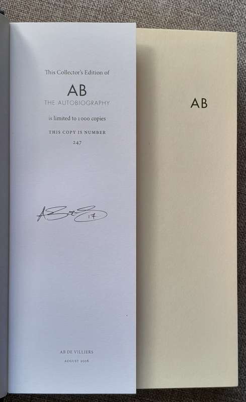 AB The Autobiography - Hardcover Collector's Edition (Signed) First Edition