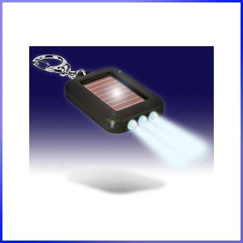 Keychain Portable 3 LED Flashlight Solar Powered Torch