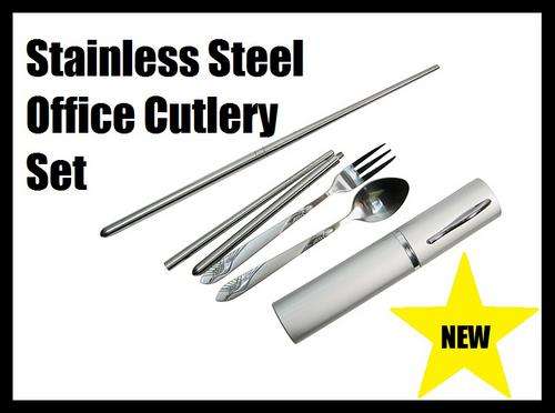 New Stainless Steel Spoon, Fork, Chopstick Cutlery Set