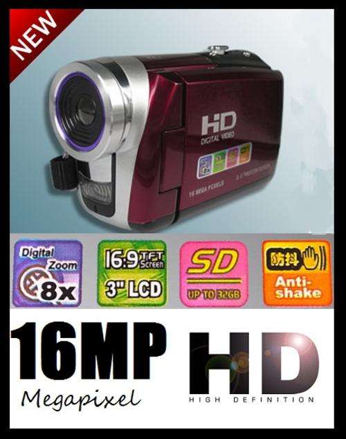 16 Mega-Pixels 3" TFT LCD 8x Zoom HD Digital Video Camcorder