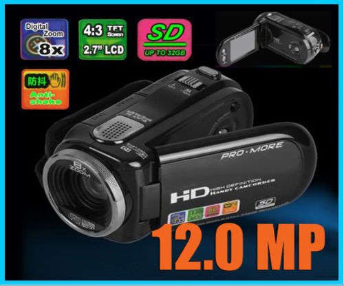 12 Megapixels 2.7" TFT  LCD 8x Zoom  HIGH DEFINITION HD Video Camera/Camcorder