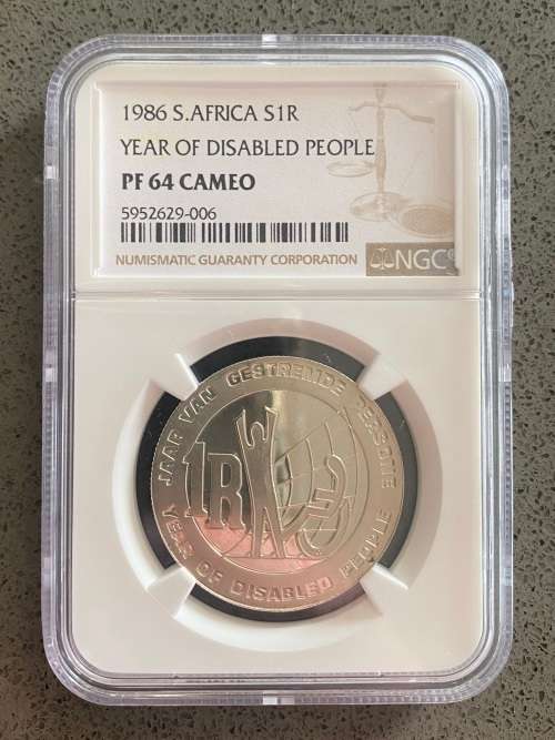 Graded Proof RSA 1986 Silver R1: NGC PF64C
