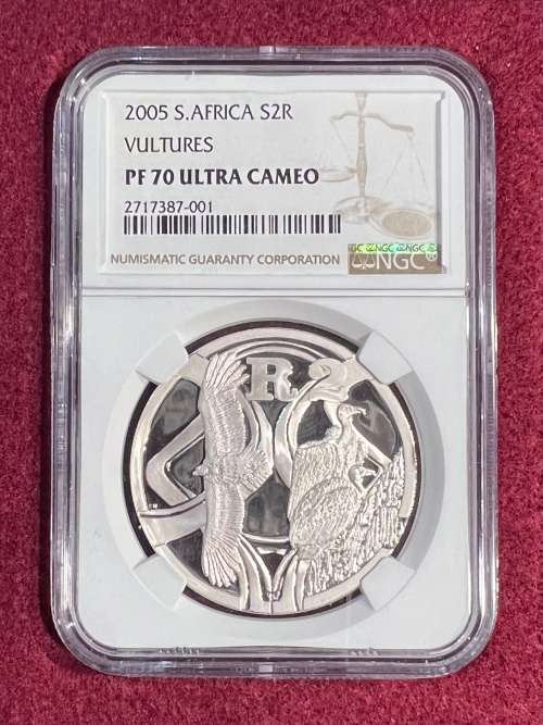 Graded RSA 2005 Vultures Proof Silver R2: NGC PF70UC